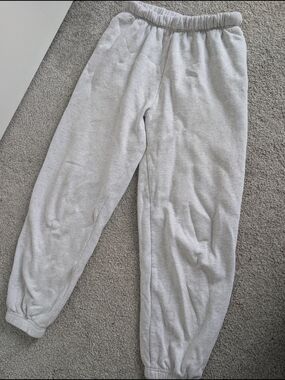 GARAGE Light Grey Sweatpants - Cozy Elastic Waist & Cuffs